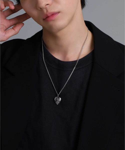LION HEART(ライオンハート)の「【限定展開】“LH-1”パフィーハートネックレス/サージカルステンレス(金属アレルギー対応)【LION HEART / ライオンハート】(ネックレス・メンズ・シルバー・55cm)」の14枚目の写真