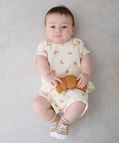 セール】ガーゼ総柄セットアップ（その他ベビーウェア）｜petit