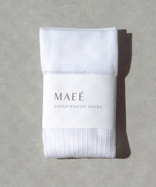 green label relaxing（グリーンレーベルリラクシング）の「＜MAEE＞コンプレッション ソックス（コットンシアー）（ソックス/靴下・レディース・グレー/ホワイト/ブラック・FREE）」の4枚目の写真