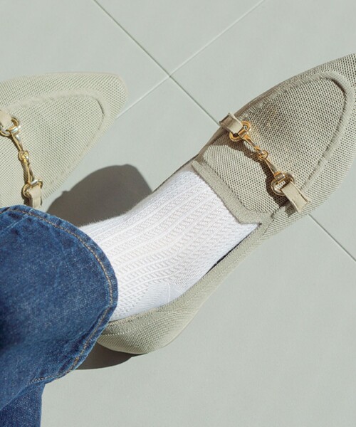 green label relaxing（グリーンレーベルリラクシング）の「＜MAEE＞コンプレッション ソックス（コットンシアー）（ソックス/靴下・レディース・グレー/ホワイト/ブラック・FREE）」の13枚目の写真