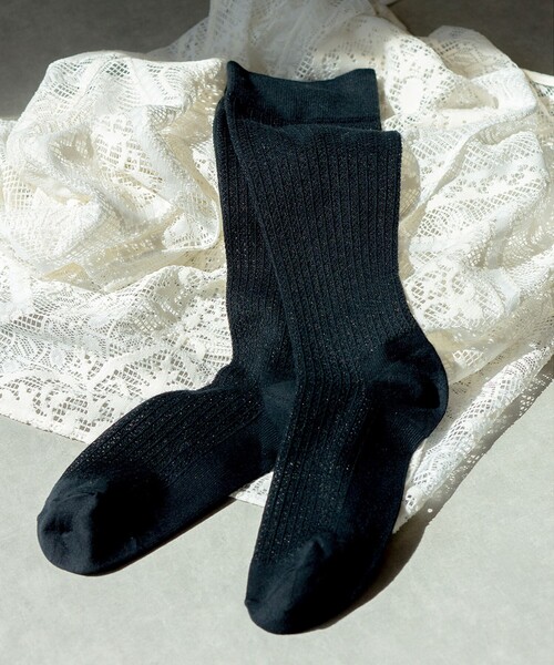 green label relaxing（グリーンレーベルリラクシング）の「＜MAEE＞コンプレッション ソックス（コットンシアー）（ソックス/靴下・レディース・グレー/ホワイト/ブラック・FREE）」の14枚目の写真