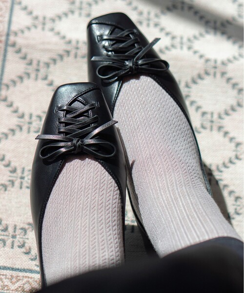 green label relaxing（グリーンレーベルリラクシング）の「＜MAEE＞コンプレッション ソックス（コットンシアー）（ソックス/靴下・レディース・グレー/ホワイト/ブラック・FREE）」の19枚目の写真