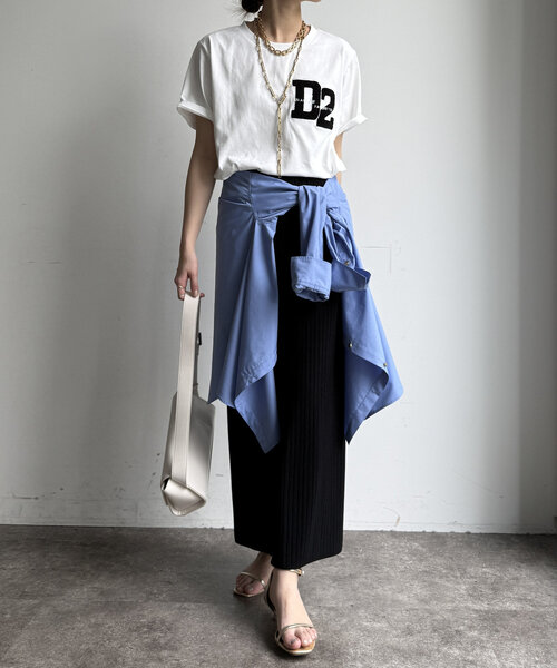 tシャツ サガラ刺繍D2ワッペンTEE レディース サガラ刺繍D2ワッペンTEE（Tシャツ/カットソー）｜DouDou