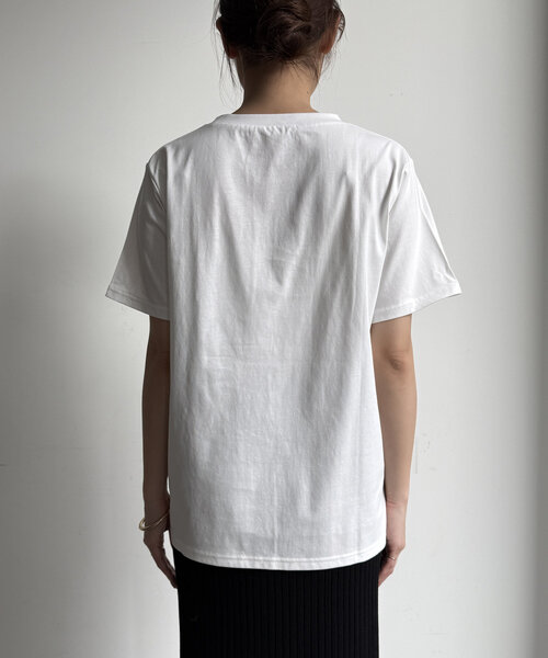 tシャツ サガラ刺繍D2ワッペンTEE レディース サガラ刺繍D2ワッペンTEE（Tシャツ/カットソー）｜DouDou