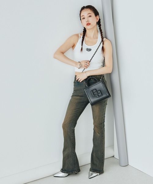 GYDA（ジェイダ）の「【WEB限定商品】GYDA (ジェイダ)2WAY チェーンショルダーミニスクエアバッグ　GY-B331（ショルダーバッグ・レディース・ホワイト/ブラック・FREE）」の5枚目の写真