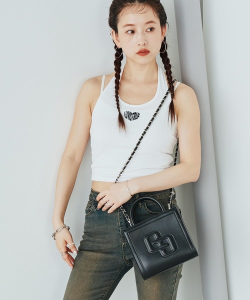 GYDA (ジェイダ)2WAY チェーンショルダーミニスクエアバッグ WEB限定商品】GYDA (ジェイダ)2WAY チェーンショルダーミニ