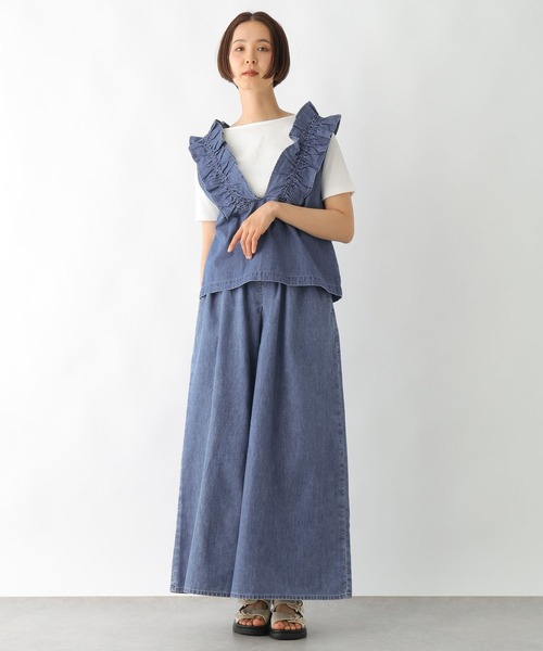 LEPSIM(レプシィム)の「多機能リブ5分袖T 286159(Tシャツ/カットソー・レディース・ブラック/オフホワイト/ホワイト×ブラック・FREE)」の9枚目の写真