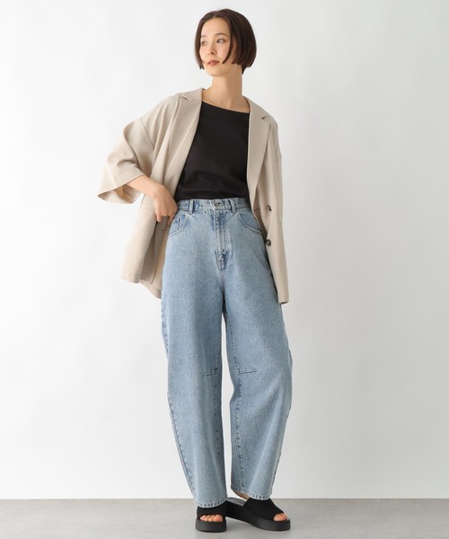 LEPSIM(レプシィム)の「多機能リブ5分袖T 286159(Tシャツ/カットソー・レディース・ブラック/オフホワイト/ホワイト×ブラック・FREE)」の13枚目の写真