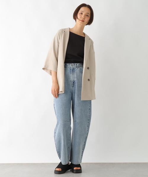 LEPSIM(レプシィム)の「多機能リブ5分袖T 286159(Tシャツ/カットソー・レディース・ブラック/オフホワイト/ホワイト×ブラック・FREE)」の14枚目の写真