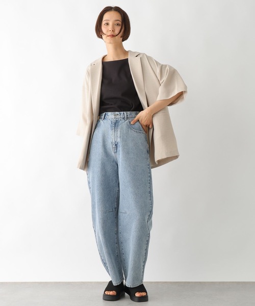 LEPSIM(レプシィム)の「多機能リブ5分袖T 286159(Tシャツ/カットソー・レディース・ブラック/オフホワイト/ホワイト×ブラック・FREE)」の15枚目の写真