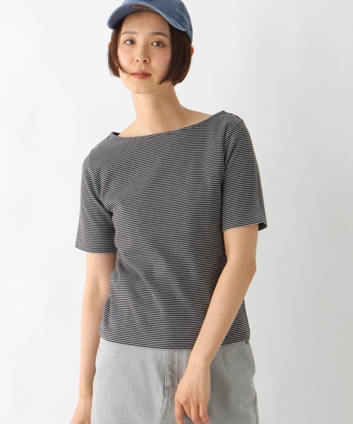 LEPSIM(レプシィム)の「多機能リブ5分袖T 286159(Tシャツ/カットソー・レディース・ブラック/オフホワイト/ホワイト×ブラック・FREE)」の16枚目の写真