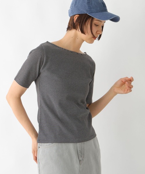 LEPSIM(レプシィム)の「多機能リブ5分袖T 286159(Tシャツ/カットソー・レディース・ブラック/オフホワイト/ホワイト×ブラック・FREE)」の18枚目の写真