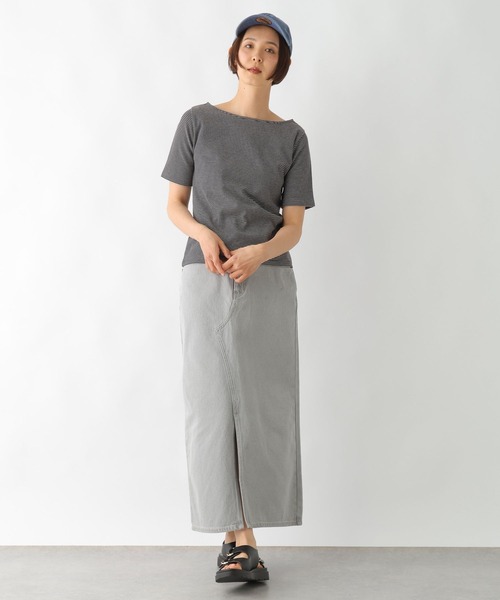 LEPSIM(レプシィム)の「多機能リブ5分袖T 286159(Tシャツ/カットソー・レディース・ブラック/オフホワイト/ホワイト×ブラック・FREE)」の19枚目の写真