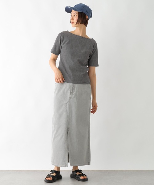 LEPSIM(レプシィム)の「多機能リブ5分袖T 286159(Tシャツ/カットソー・レディース・ブラック/オフホワイト/ホワイト×ブラック・FREE)」の20枚目の写真