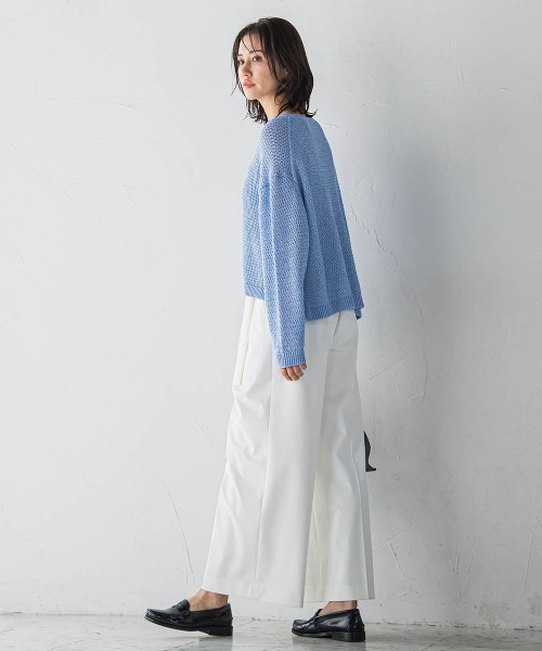 LAUTREAMONT(ロートレアモン)の「ベルト付きワイドシルエットパンツ≪洗濯機で洗える≫(スラックス・レディース・ベージュ/ブラック/ホワイト・7号/11号/9号)」の22枚目の写真