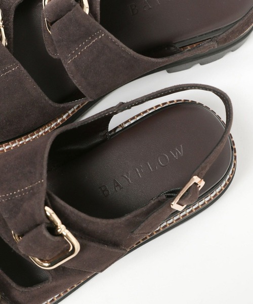 BAYFLOW（ベイフロー）の「[着脱簡単♪]ダブルバックルサンダル（サンダル・レディース・ベージュ/ブラウン・MEDIUM/LARGE）」の18枚目の写真