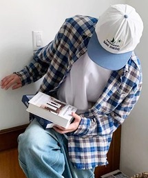 NOWLE | 【NOWLE】裾ダメージ加工 チェック柄 ボタンシャツ(シャツ/ブラウス)