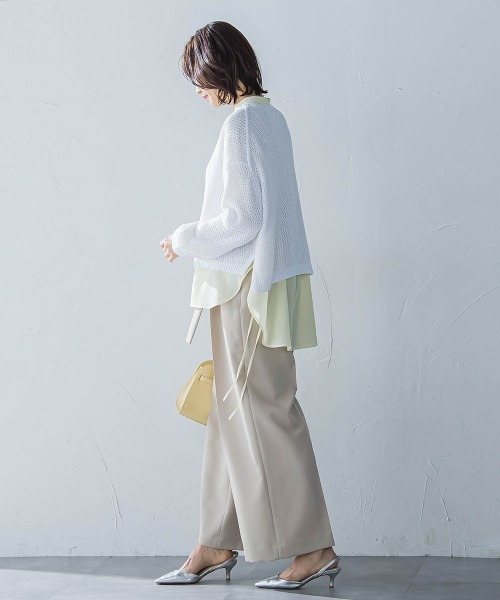 LAUTREAMONT（ロートレアモン）の「サイドリボンドレープブラウス≪イージーケア≫（シャツ/ブラウス・レディース・ライトブルー/イエロー/ブラック/ホワイト・9号）」の5枚目の写真