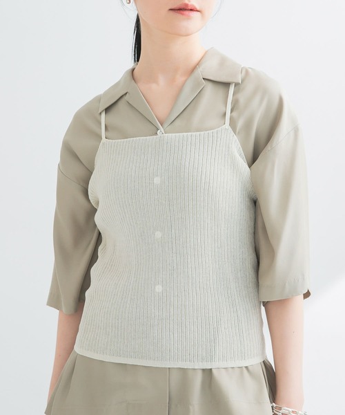 URBAN RESEARCH（アーバンリサーチ）の「ラミー混リブシアーキャミソール（キャミソール・レディース・ブラウン系その他/ホワイト系その他・FREE）」の9枚目の写真