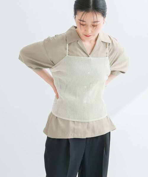 URBAN RESEARCH（アーバンリサーチ）の「ラミー混リブシアーキャミソール（キャミソール・レディース・ブラウン系その他/ホワイト系その他・FREE）」の10枚目の写真