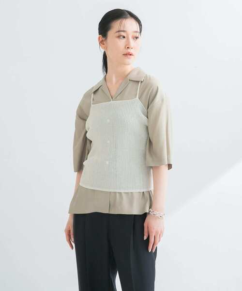 URBAN RESEARCH（アーバンリサーチ）の「ラミー混リブシアーキャミソール（キャミソール・レディース・ブラウン系その他/ホワイト系その他・FREE）」の13枚目の写真