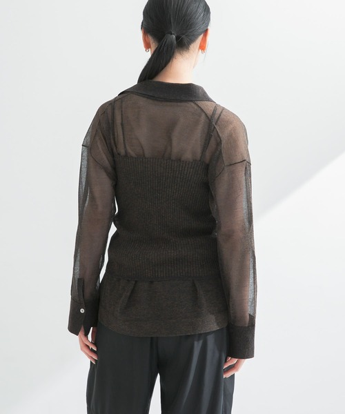 URBAN RESEARCH（アーバンリサーチ）の「ラミー混リブシアーキャミソール（キャミソール・レディース・ブラウン系その他/ホワイト系その他・FREE）」の18枚目の写真