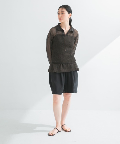 URBAN RESEARCH（アーバンリサーチ）の「ラミー混リブシアーキャミソール（キャミソール・レディース・ブラウン系その他/ホワイト系その他・FREE）」の22枚目の写真