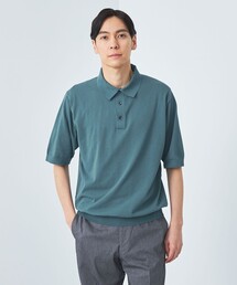 クリーニング済み　正規品　ポロラルフローレン レアカラーグリーンサマーニット半袖 ケーブルニット コットン ポロカラー セーター（ニット/セーター