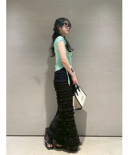 割引価格 LILY BROWN（リリーブラウン）の「フリルカットロングスカート スカート