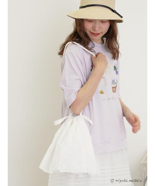 Samansa Mos2（サマンサ モスモス）の「【miyuki matsuo×Samansa Mos2】刺繍バッグ（ハンドバッグ・レディース・ブラック/オフホワイト・F）」の4枚目の写真