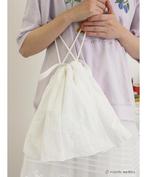 Samansa Mos2（サマンサ モスモス）の「【miyuki matsuo×Samansa Mos2】刺繍バッグ（ハンドバッグ・レディース・ブラック/オフホワイト・F）」の5枚目の写真