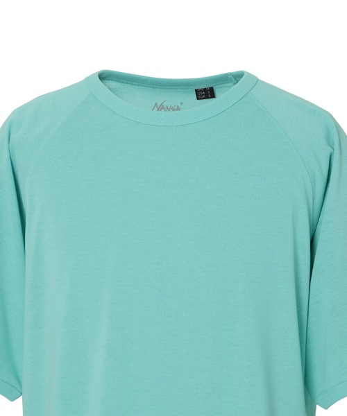 NANGA(ナンガ)の「DRY MIX RAGLAN SLEEVE TEE/ドライミックスラグランスリーブティー(Tシャツ/カットソー・メンズ・ブラック/ターコイズブルー/ホワイト/グリーン・S/M/L/XL)」の9枚目の写真