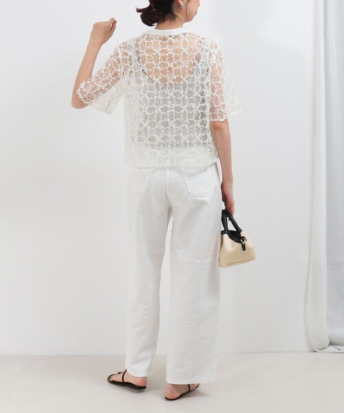 MICO COULIER(ミコクリエ)の「スパンコールチュールブラウス(シャツ/ブラウス・レディース・ブラック/オフホワイト・38)」の5枚目の写真