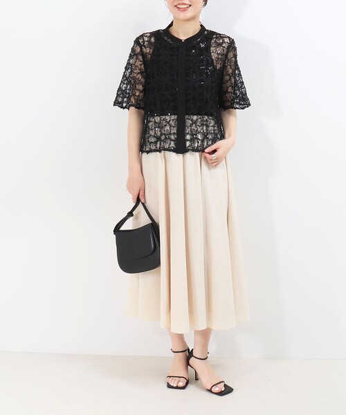 MICO COULIER(ミコクリエ)の「スパンコールチュールブラウス(シャツ/ブラウス・レディース・ブラック/オフホワイト・38)」の6枚目の写真