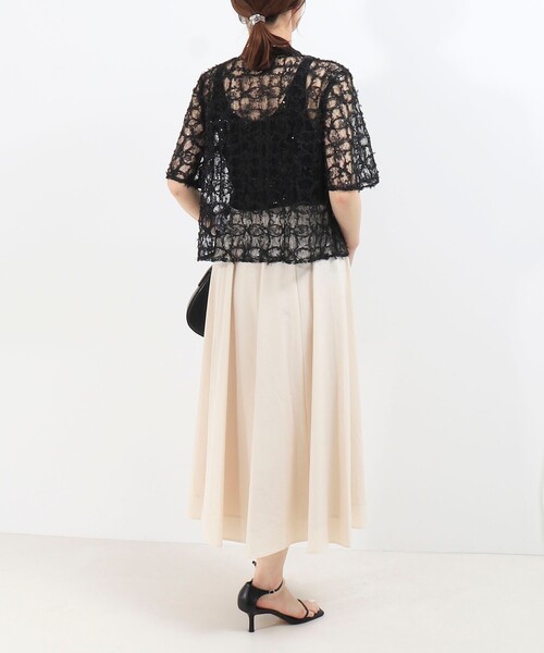 MICO COULIER(ミコクリエ)の「スパンコールチュールブラウス(シャツ/ブラウス・レディース・ブラック/オフホワイト・38)」の8枚目の写真