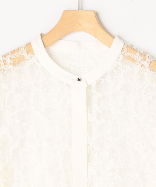 MICO COULIER(ミコクリエ)の「スパンコールチュールブラウス(シャツ/ブラウス・レディース・ブラック/オフホワイト・38)」の13枚目の写真