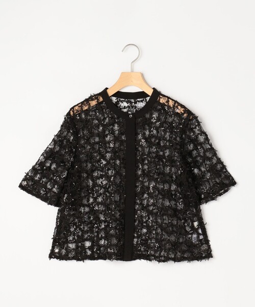 MICO COULIER(ミコクリエ)の「スパンコールチュールブラウス(シャツ/ブラウス・レディース・ブラック/オフホワイト・38)」の18枚目の写真