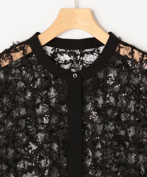MICO COULIER(ミコクリエ)の「スパンコールチュールブラウス(シャツ/ブラウス・レディース・ブラック/オフホワイト・38)」の20枚目の写真