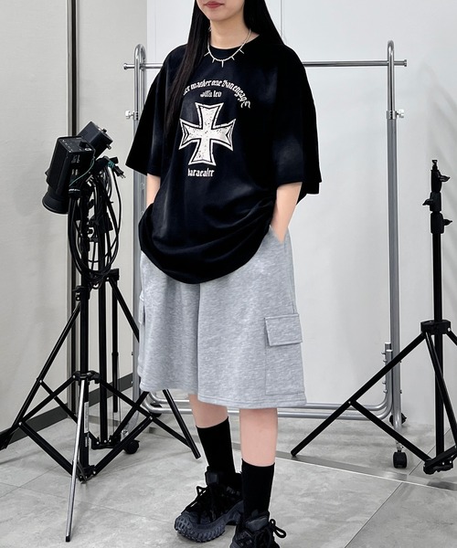 Figments（フィグメンツ）の「クロスビッグＴ（Tシャツ/カットソー・レディース・ブラック/ホワイト・FREE）」の13枚目の写真