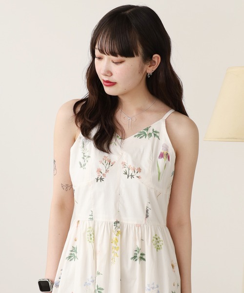 ◆大人気◆【MiuMiu】フラワープリント キャミソールワンピース セール】フラワープリントキャミソールワンピース（ワンピース