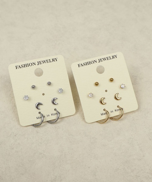 CEMONEMO(セモネモ)の「【金属アレルギー対応】 マルチ ピアス 4セット / ステンレス(ピアス(両耳用)・レディース・その他1/その他2/その他3/その他5/その他4/その他6・FREE)」の2枚目の写真