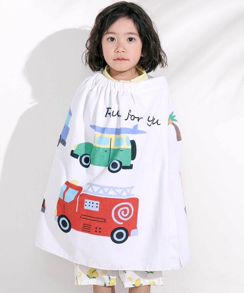 SLAP SLIP（スラップスリップ）の「モチーフプリントラップタオル（スイムグッズ・キッズ・ブルー/オフホワイト/パープル/ピンク・FREE）」の2枚目の写真