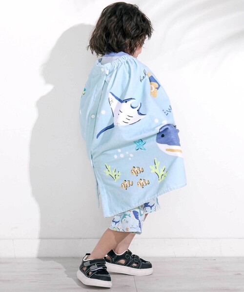 SLAP SLIP（スラップスリップ）の「モチーフプリントラップタオル（スイムグッズ・キッズ・ブルー/オフホワイト/パープル/ピンク・FREE）」の7枚目の写真