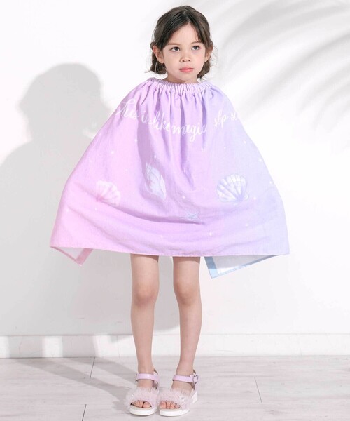 SLAP SLIP（スラップスリップ）の「モチーフプリントラップタオル（スイムグッズ・キッズ・ブルー/オフホワイト/パープル/ピンク・FREE）」の9枚目の写真