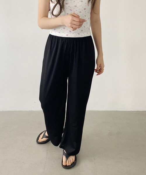 LOVALOT(ラバロット)の「リブニットスリムパンツ(その他パンツ・レディース・グリーン/ピンク/ブラック/オフホワイト/グレー・FREE)」の6枚目の写真