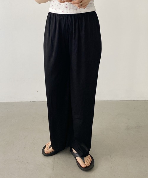 LOVALOT(ラバロット)の「リブニットスリムパンツ(その他パンツ・レディース・グリーン/ピンク/ブラック/オフホワイト/グレー・FREE)」の7枚目の写真