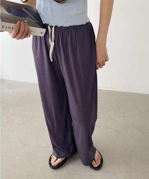 LOVALOT(ラバロット)の「リブニットスリムパンツ(その他パンツ・レディース・グリーン/ピンク/ブラック/オフホワイト/グレー・FREE)」の13枚目の写真