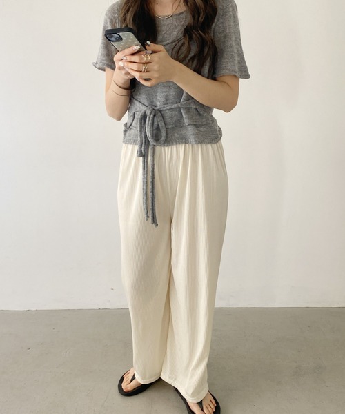 LOVALOT(ラバロット)の「リブニットスリムパンツ(その他パンツ・レディース・グリーン/ピンク/ブラック/オフホワイト/グレー・FREE)」の19枚目の写真