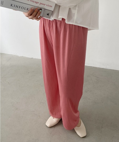 LOVALOT(ラバロット)の「リブニットスリムパンツ(その他パンツ・レディース・グリーン/ピンク/ブラック/オフホワイト/グレー・FREE)」の22枚目の写真