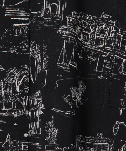 LandScapeシルクストレッチ スタンドネックボックスシャツ